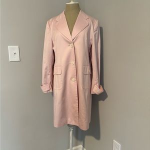 Petite Sophisticate, pastel pink Trench Coat.